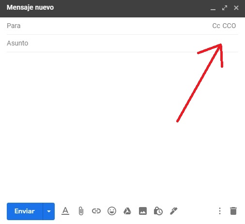 Enviar correo con copia oculta en Gmail