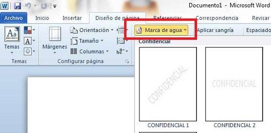 Colocar marca de agua en Word 2010 y anteriores