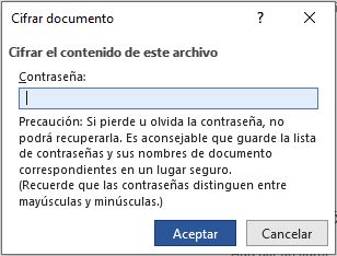 Paso 3 para poner contraseña a un documento