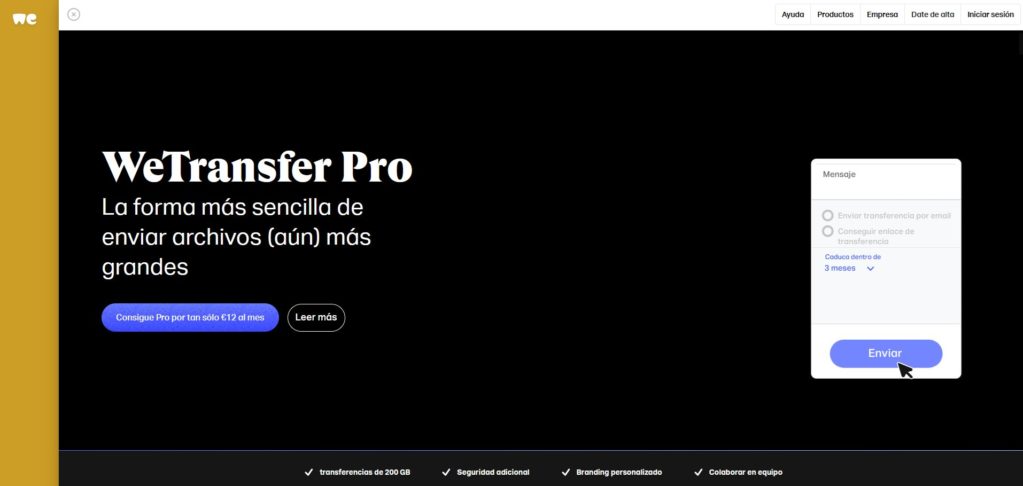 WeTransfer cómo funciona