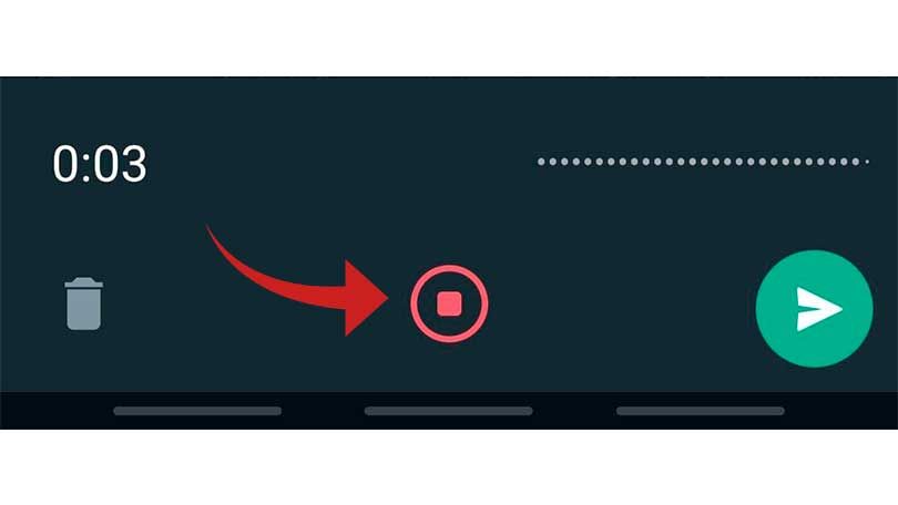 Escuchar audio de Whatsapp antes de enviarlo - Paso 2