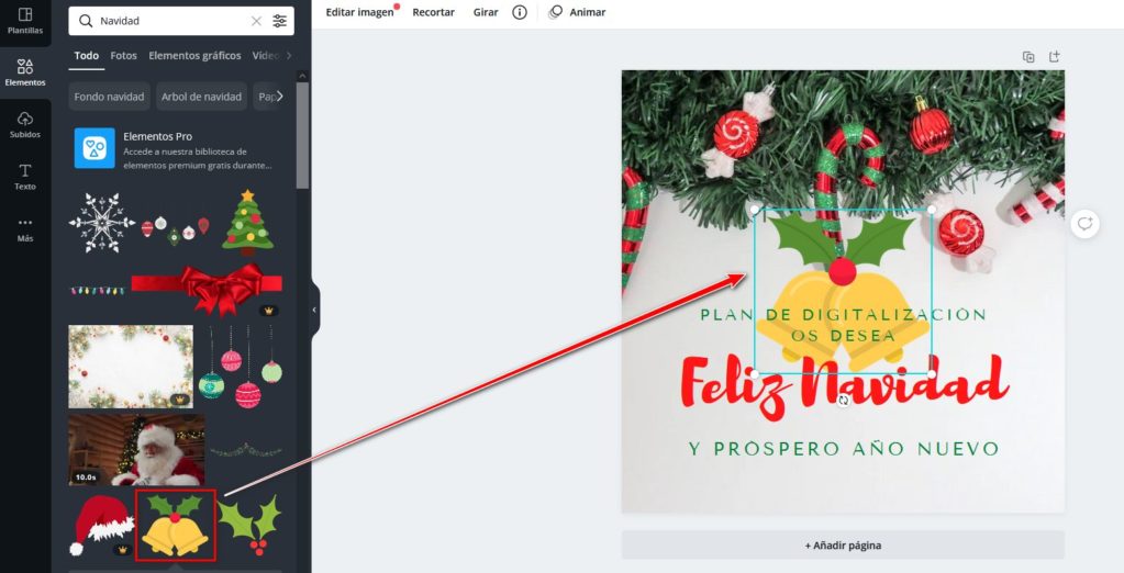      Crear felicitación navideña con CANVA - Paso 6 - 2