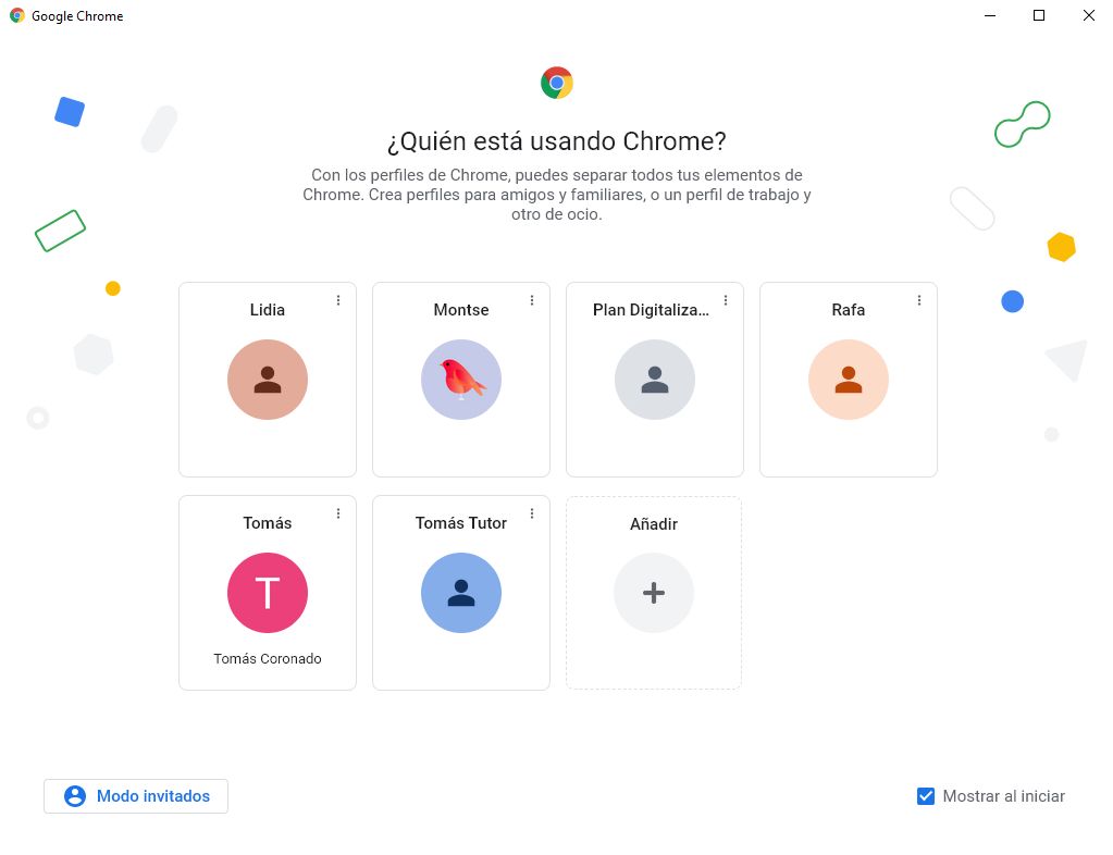 Varios perfiles de usuario en Chrome