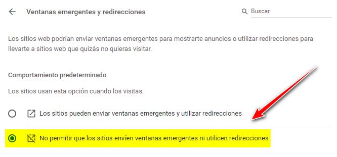 Bloqueo de notificaciones emergentes