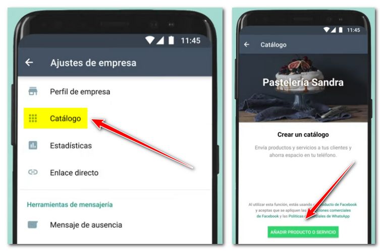 Ajustes para crear catálogo en WhatsApp Business