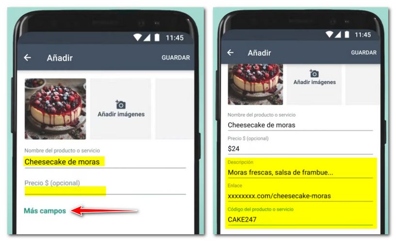 Rellena la ficha del catálogo de productos de WhatsApp Business