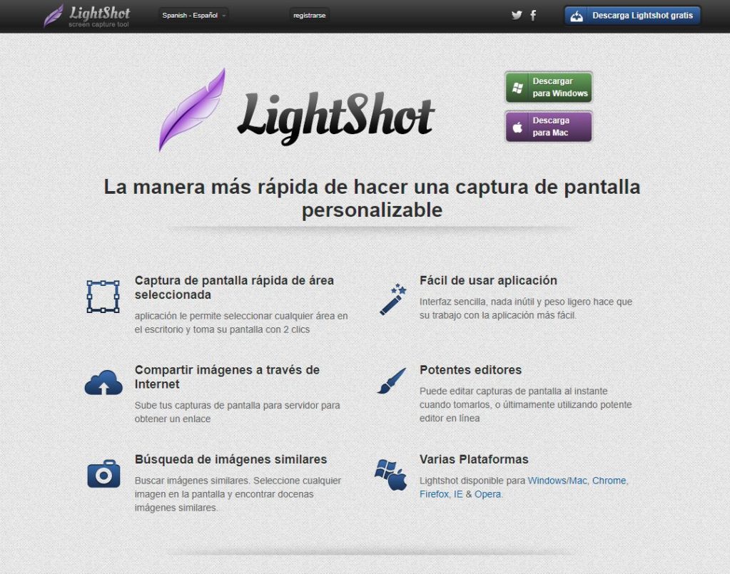 Página de descarga de LightShot