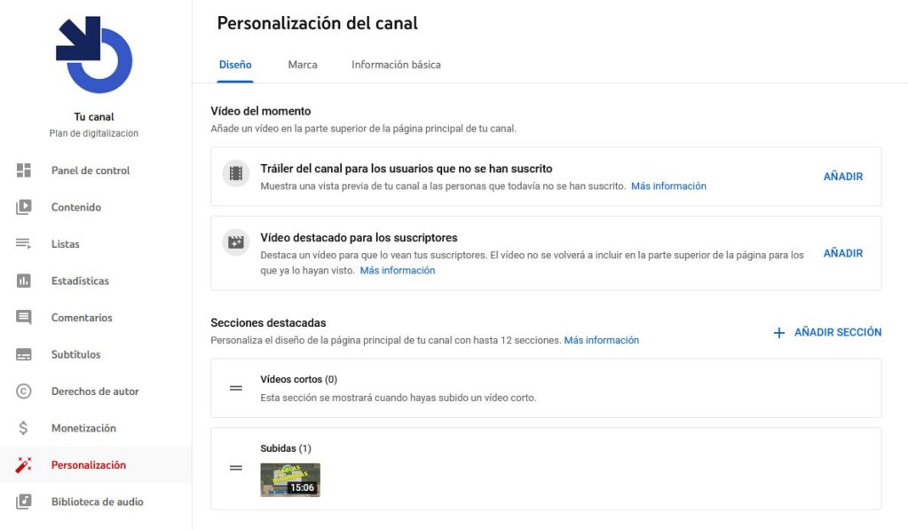 Cómo crear un canal de Youtube 5