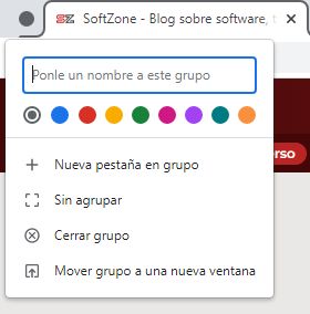 Colocar los grupos de pestañas en Chrome