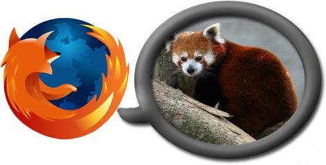 Logo de Firefox y el panda rojo
