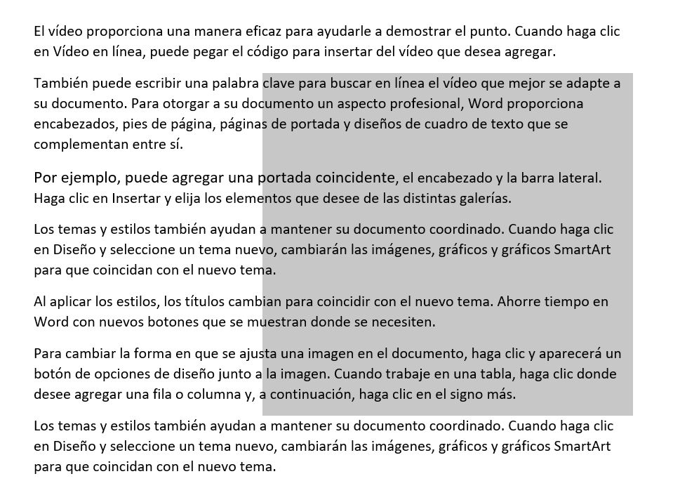 Seleccionar texto en Word de forma avanzada