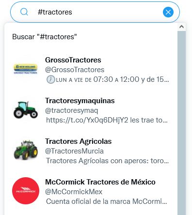 Coloca hashtags relativos a tu sector