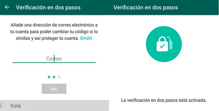 Activar verificación en dos pasos en WhatsApp 2