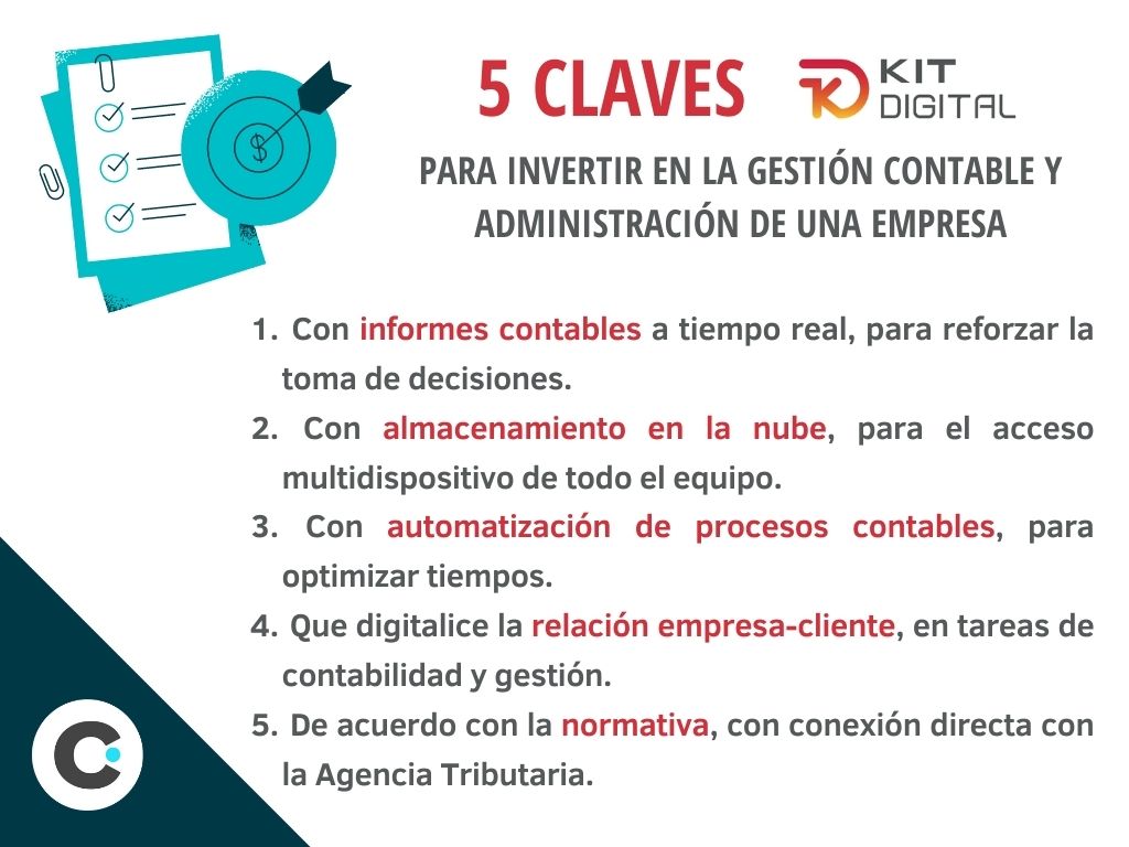 5 claves para invertir en gestión contable con el Kit Digital