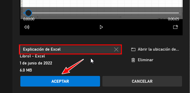 Pulsa en “Aceptar” para guardar los cambios del archivo editado.