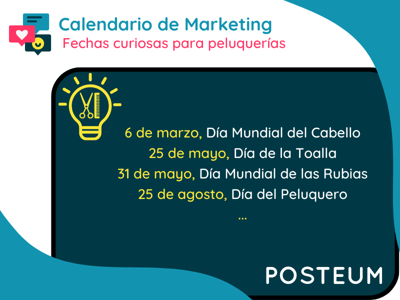 Fechas de peluquerías en el calendario de marketing